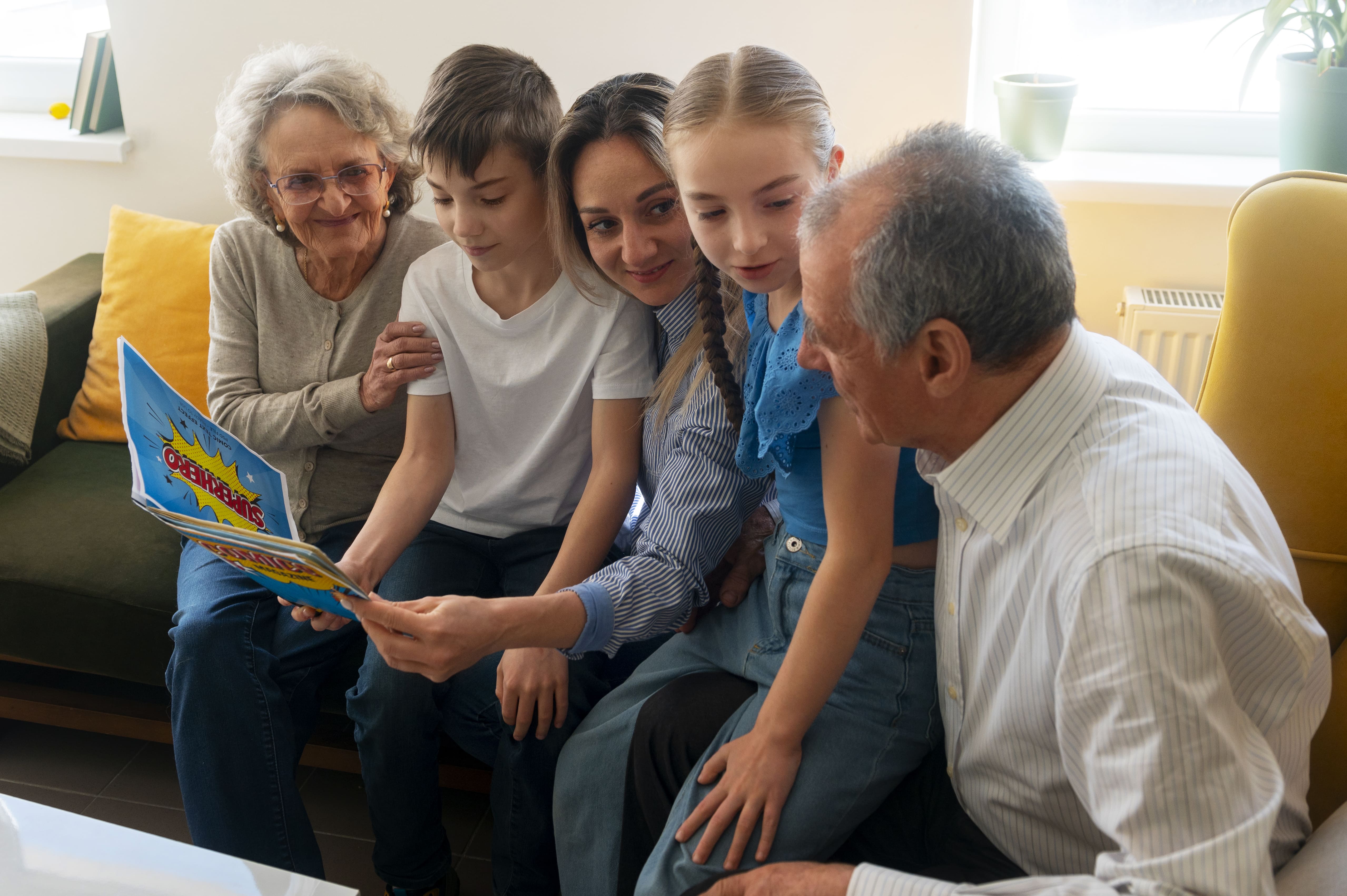 Seniors participating in an intergenerational program