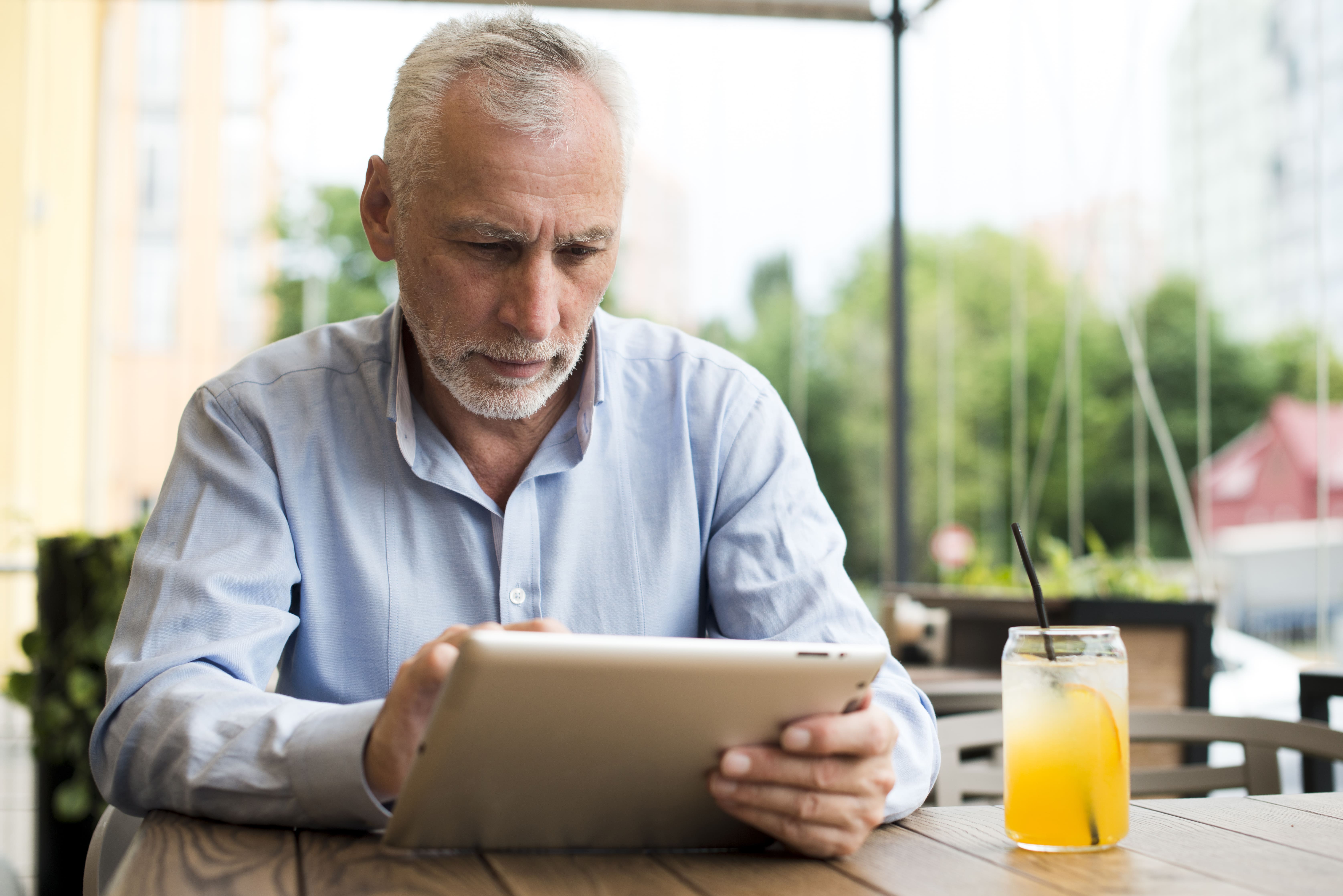 Person using a tablet